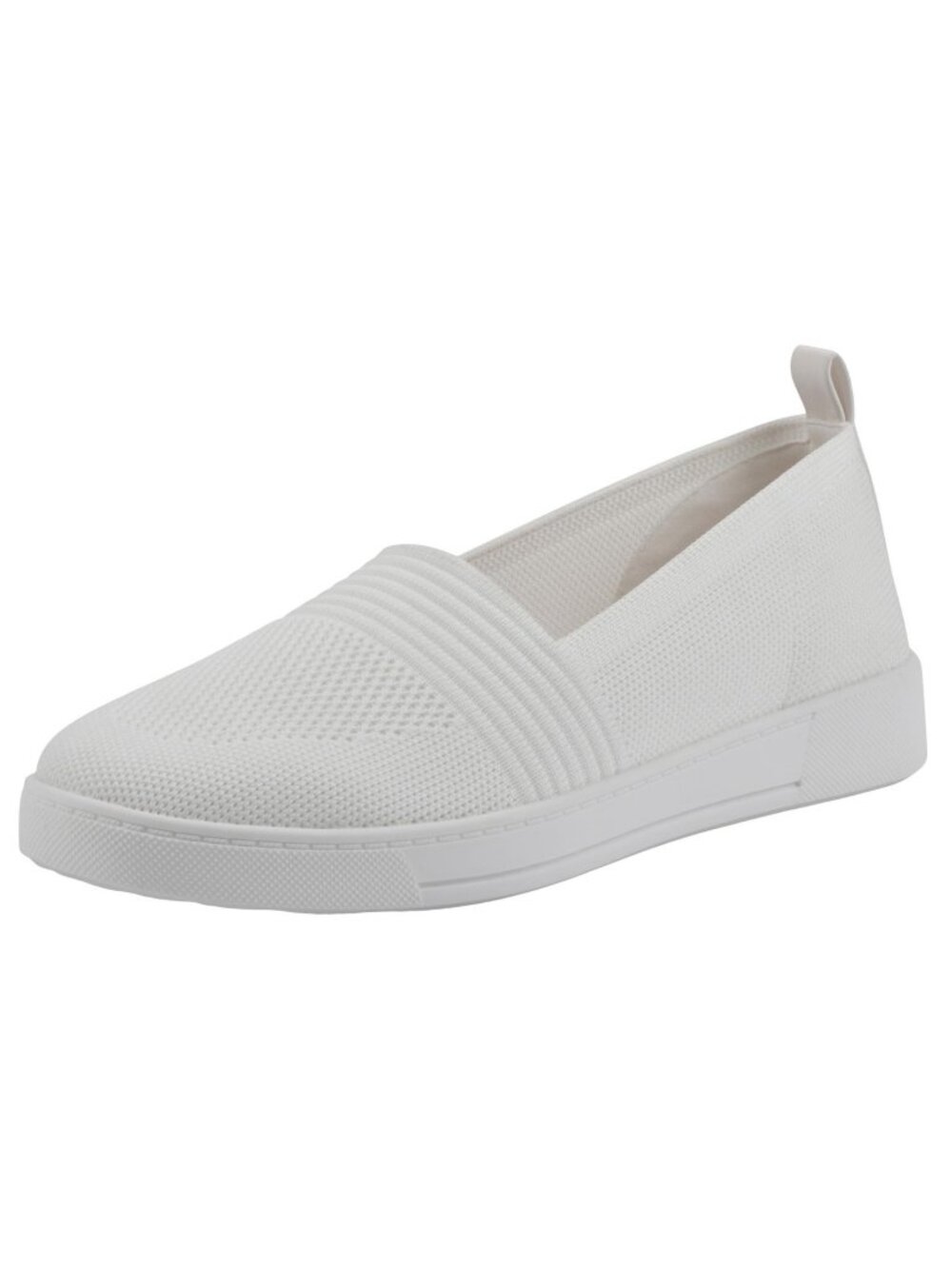 NWT White Mountain Woven Knit Slip-On Cushion Insole Tennis Sneaker White 6M